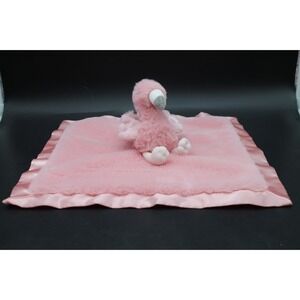 Cloud Island Pink Flamingo Security Blanket Lovey Baby Plush Satin Trim 14"